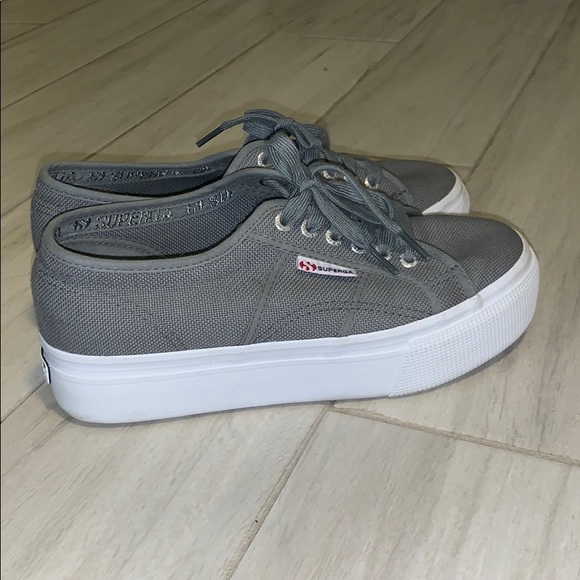 Superga Shoes - Gray platform Superga sneakers